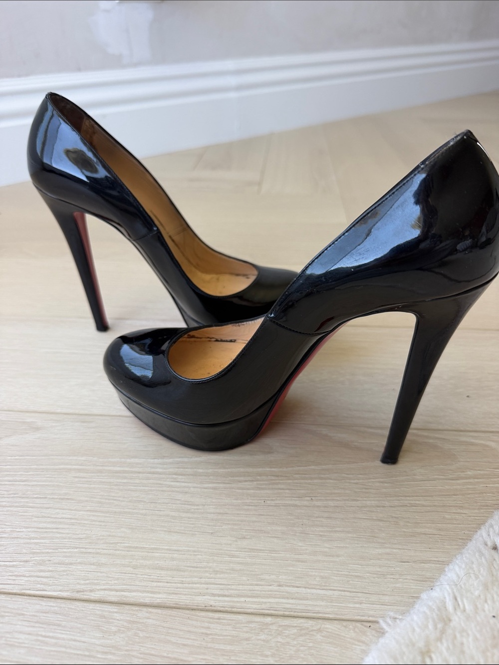 Christian Louboutin Bianca Black Patent Platform Pumps - Picture 2 of 5
